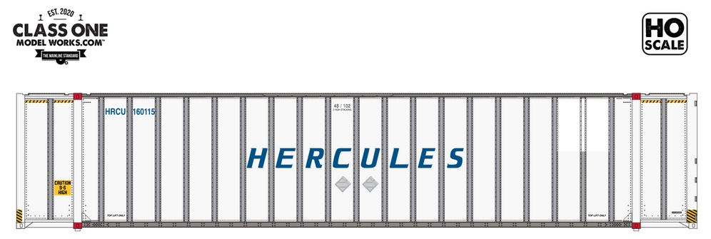 Class One Model Works HYUNDAI 48' EXTERIOR POST CONTAINER - HERCULES FORWARDING - HRCU 160115 / 160121 - CT00209