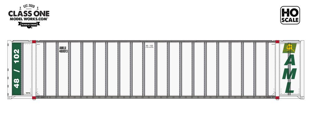 Class One Model Works HYUNDAI 48' EXTERIOR POST CONTAINER - ALASKA MARINE LINES - AMLU 480101 - CT00522