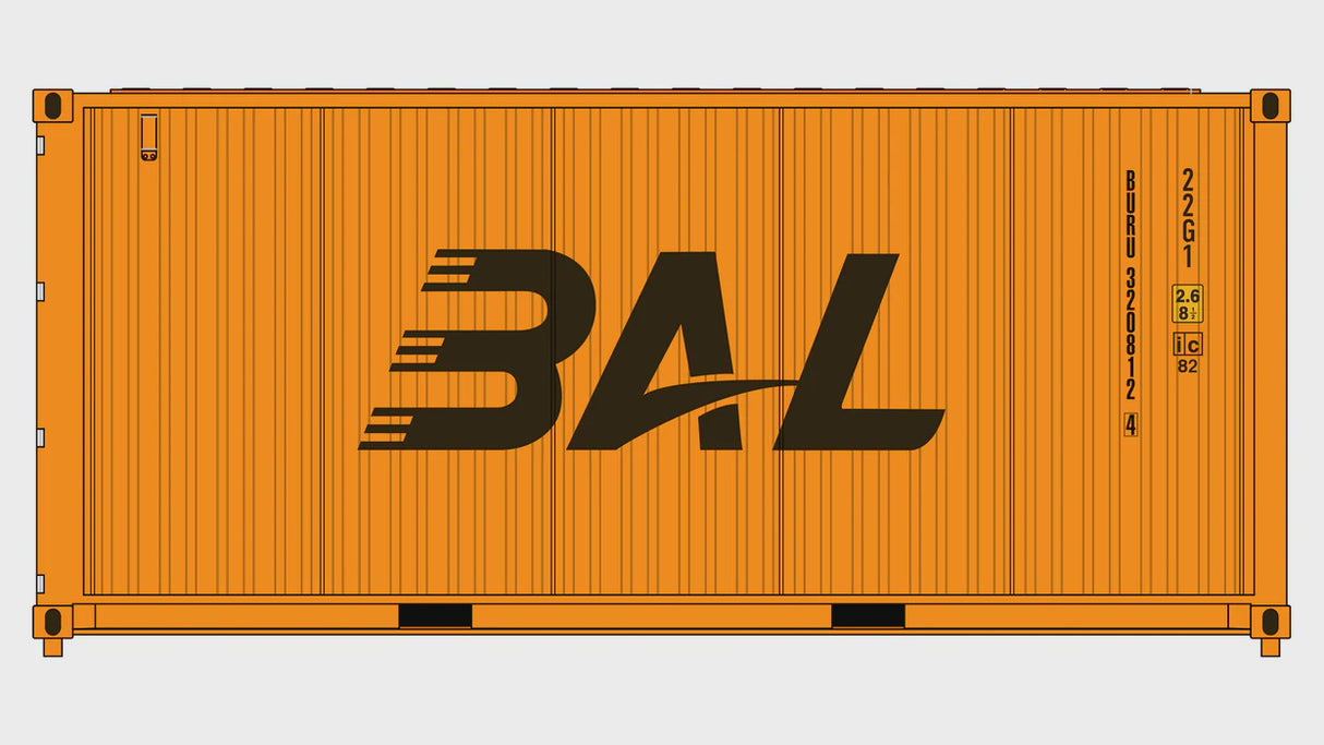 Class One Model Works HO 3-Pack CIMC 20' Corrugated Containers - BAL Container Line