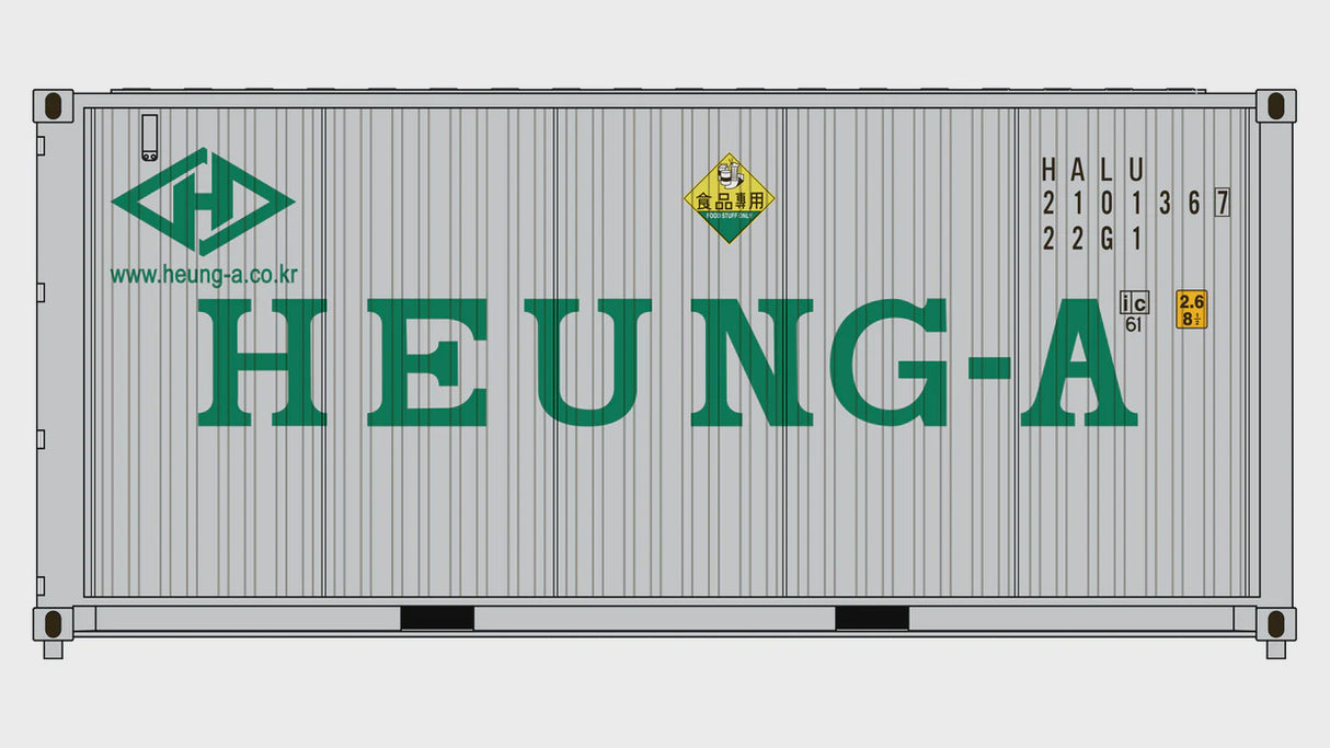 Class One Model Works HO 3-Pack CIMC 20' Corrugated Containers - Heung-A Shipping