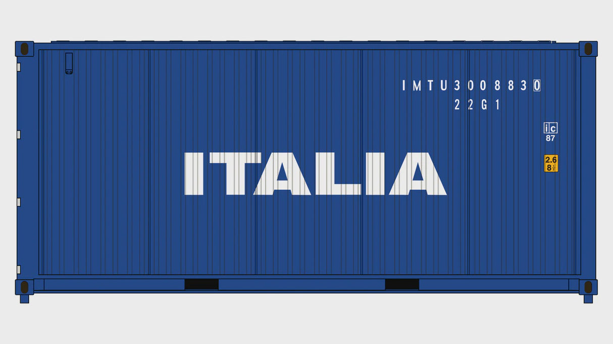 Class One Model Works HO 3-Pack CIMC 20' Corrugated Containers - Italia Marittima