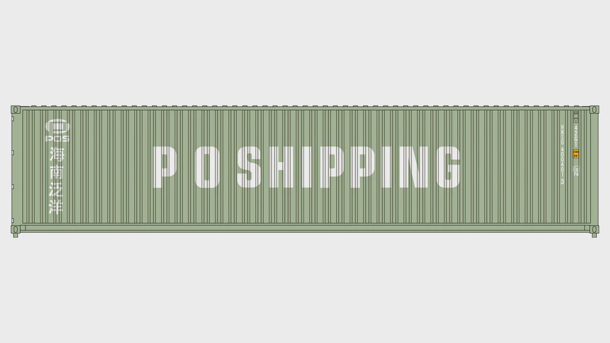 Class One Model Works HO 3-Pack CIMC 40' Corrugated Containers - Hainan PO Shipping