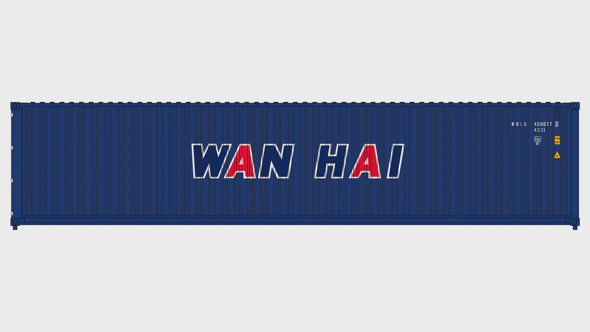Class One Model Works HO 3-Pack CIMC 40' Corrugated Containers - Wan Hai Lines