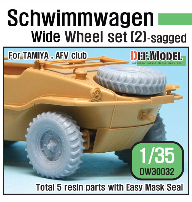 DEF. Model WWII Schwimmwagen Wide Wheel set (2) (for Tamiya, AFV club 1/35)