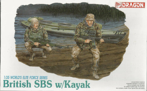 1/35 BRITISH SBS SOLDIERS (2) W/KAYAK
