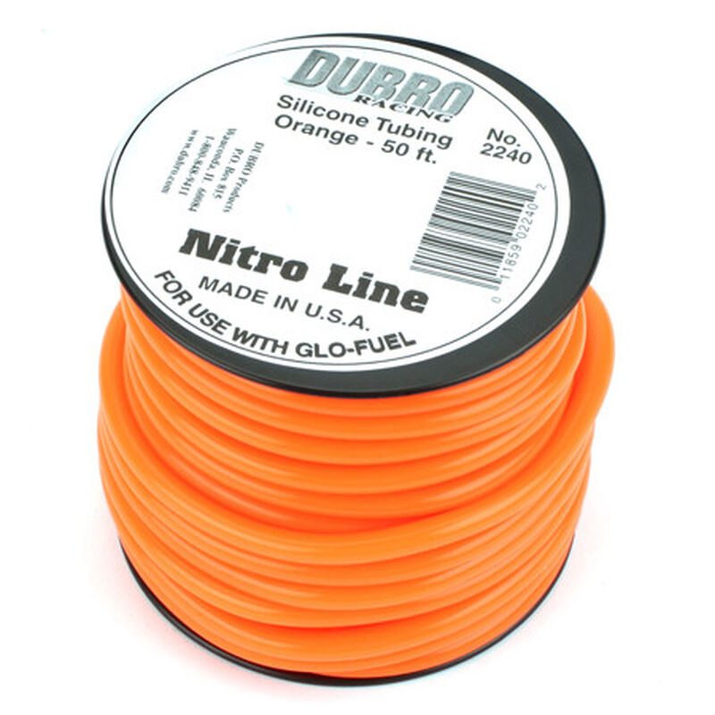 Dubro 2240 Silicone Fuel Tubing, Orange - Sold per Foot - DUB2240