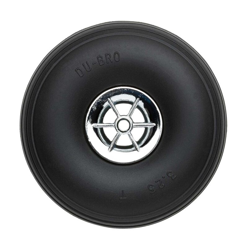 Dubro 325TC Treaded Chrome Wheels, 3-1/4" Diameter (2) - DUB325TC