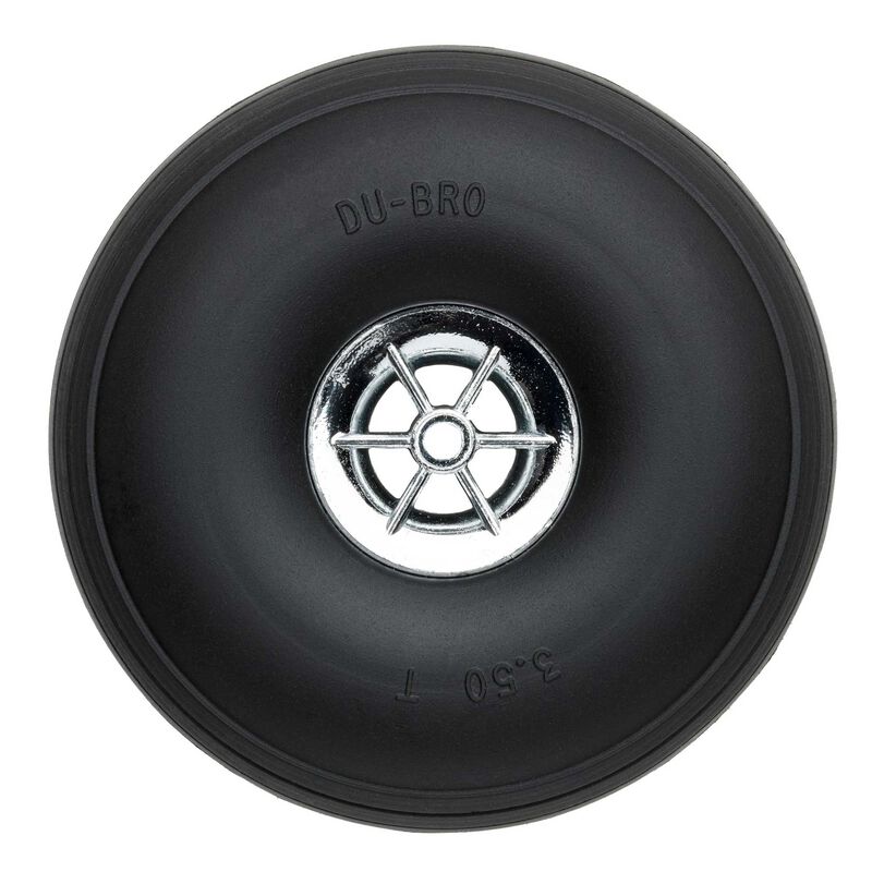 Dubro 350TC Treaded Chrome Wheels, 3-1/2" Diameter (2) - DUB350TC