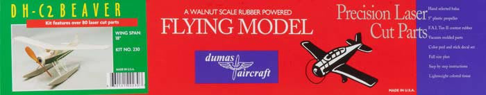 Dumas 18" Wingspan DHC2 Beaver Rubber Pwd Aircraft Laser Cut Kit - DUM230