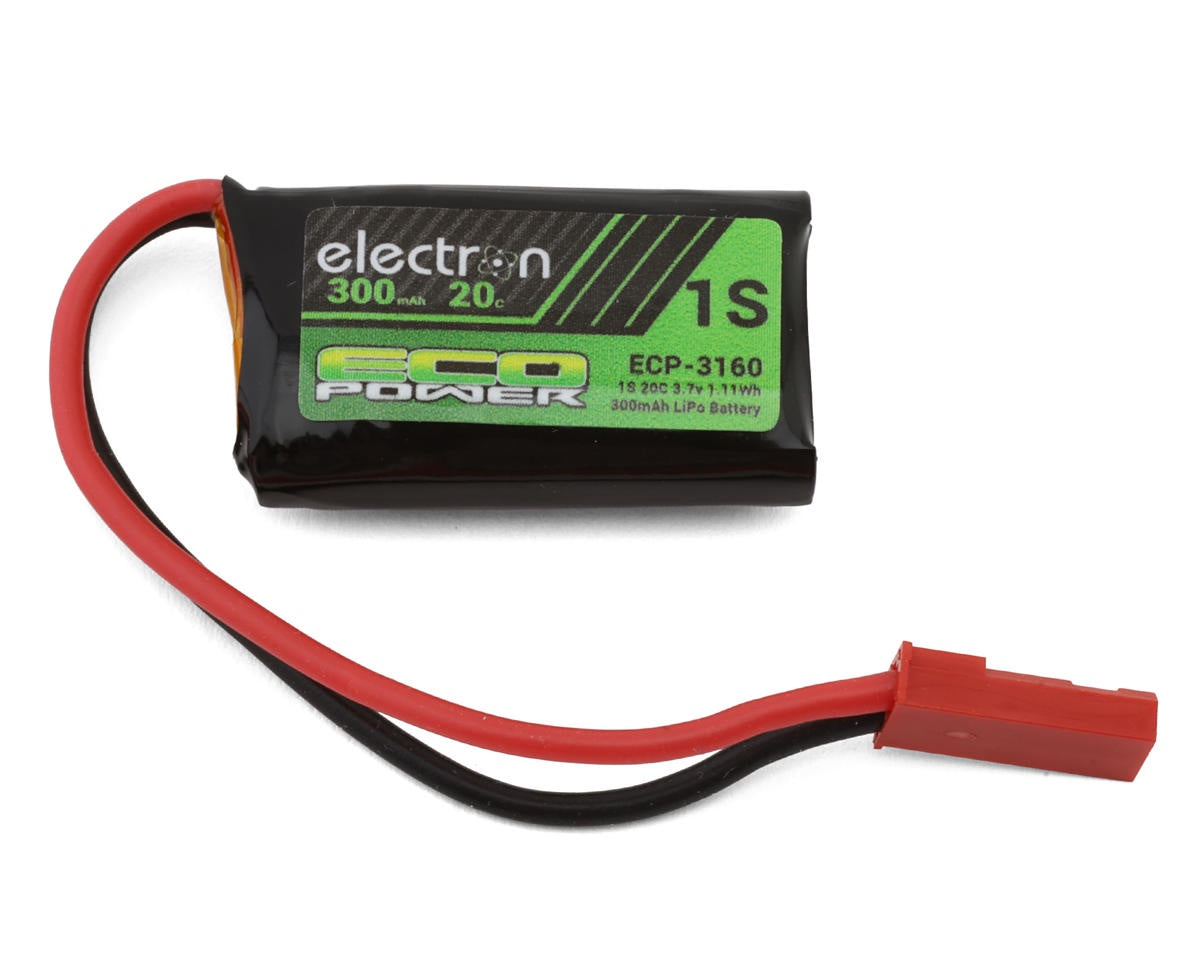 EcoPower "Electron" 1S 20C LiPo Battery w/JST Connector (3.7V/300mAh) (For 1RC 1/24 Late Model)