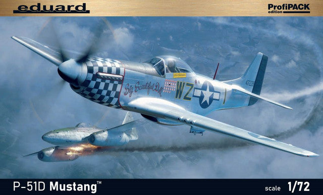 Eduard 1/72 WWII P51D Mustang US Fighter (Profi-Pack Plastic Kit)