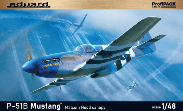 WWII P-51B Mustang US Fighter w/Malcolm Hood Canopy (Profi-Pack Plastic Kit) 1/48 Eduard