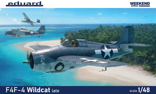 Eduard 1/48 WWII F4F4 Wildcat Late US Fighter (Wkd Edition Plastic Kit)