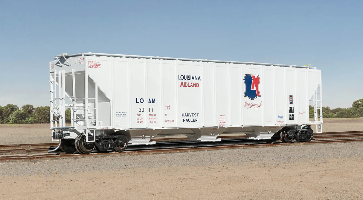 ExactRail Evolution HO Scale Evans 4780 Covered Hopper, Louisiana Midland/Natchez Route / 3073 /
