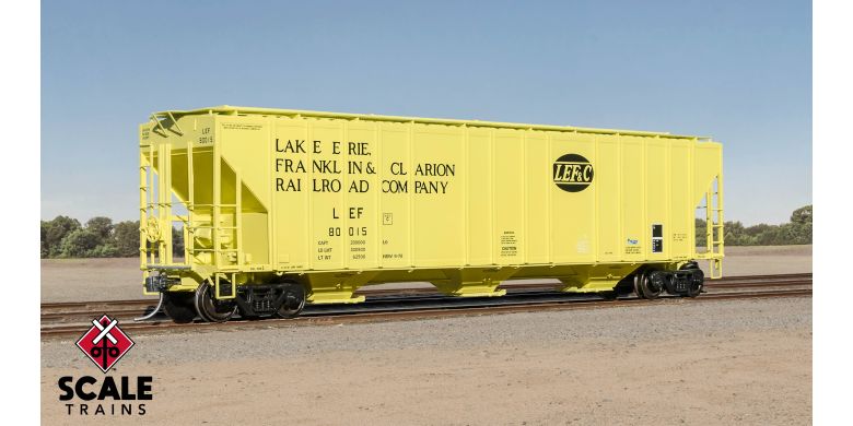 ExactRail Evolution HO Scale Evans 4780 Covered Hopper, Lake Erie Franklin & Clarion/LEF&C / 80024 /