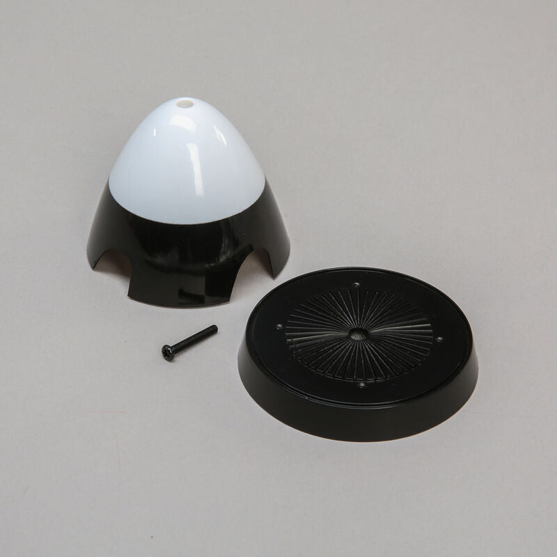 E-flite Spinner, 4 blade, 75mm: P-51D 1.2m, Black/White - EFL8951