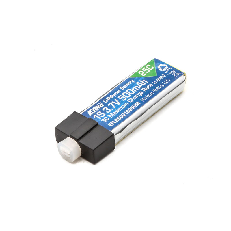 E-Flite 500mAh 1S 3.7V 25C LiPo High Current UMX Connector - EFLB5001S25UM