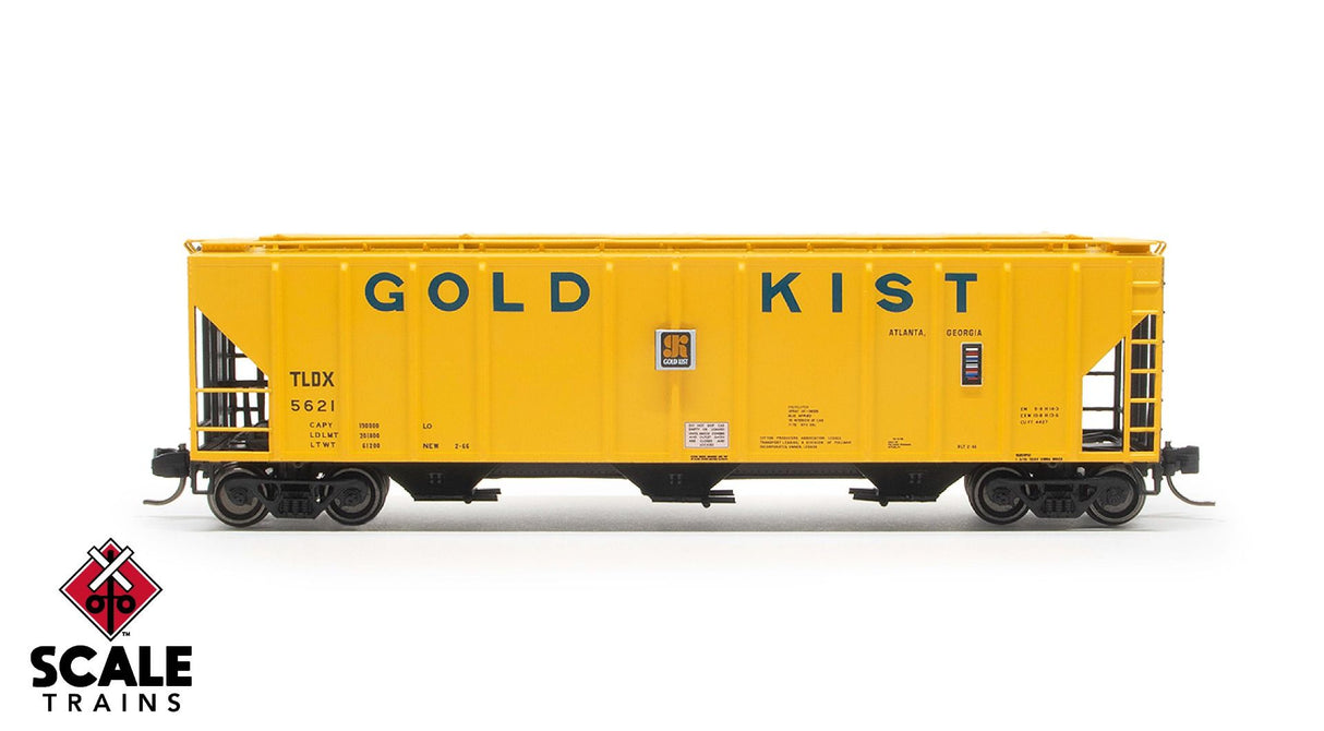 ExactRail N Scale Pullman-Standard 4427 Covered Hopper, TLDX/Gold Kist/1970 Repaint / 5621 /