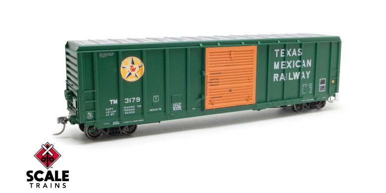 ExactRail Platinum HO Scale Pullman-Standard 5344 Boxcar, Texas Mexican / 3187 /