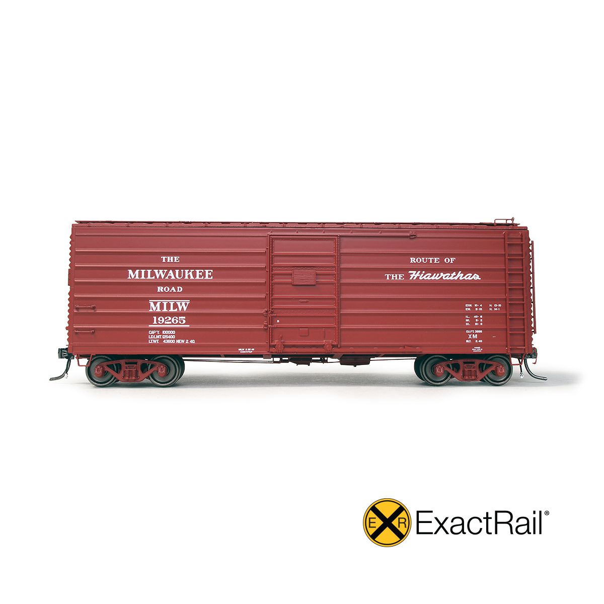 ExactRail Platinum HO Scale Homebuilt 3898 Ribside Boxcar, Milwaukee Road/Hiawatha/2-40 As Delivered / 19416 / - EP82002-4