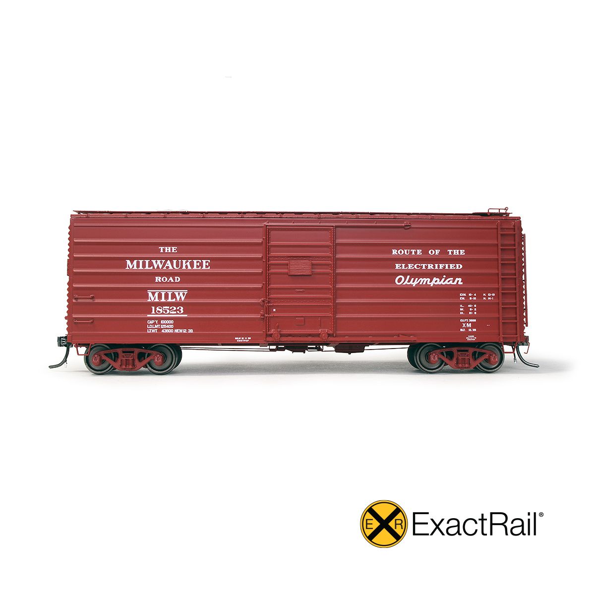 ExactRail Platinum HO Scale Homebuilt 3898 Ribside Boxcar, Milwaukee Road/Electrified Olympian/12-39, As Delivered / 18543 / - EP82003-3