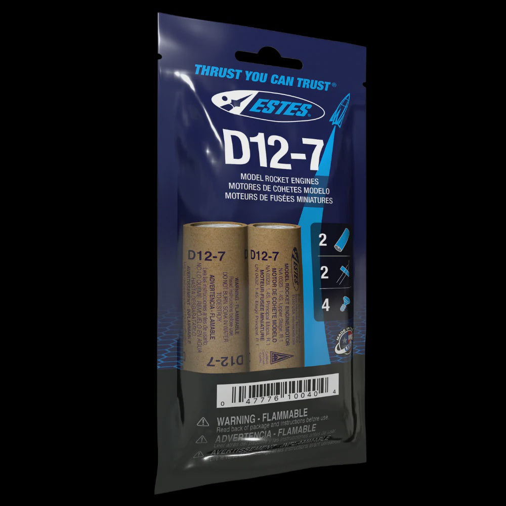 Estes 10040 D12-7 Model Rocket Engines 2-Pack