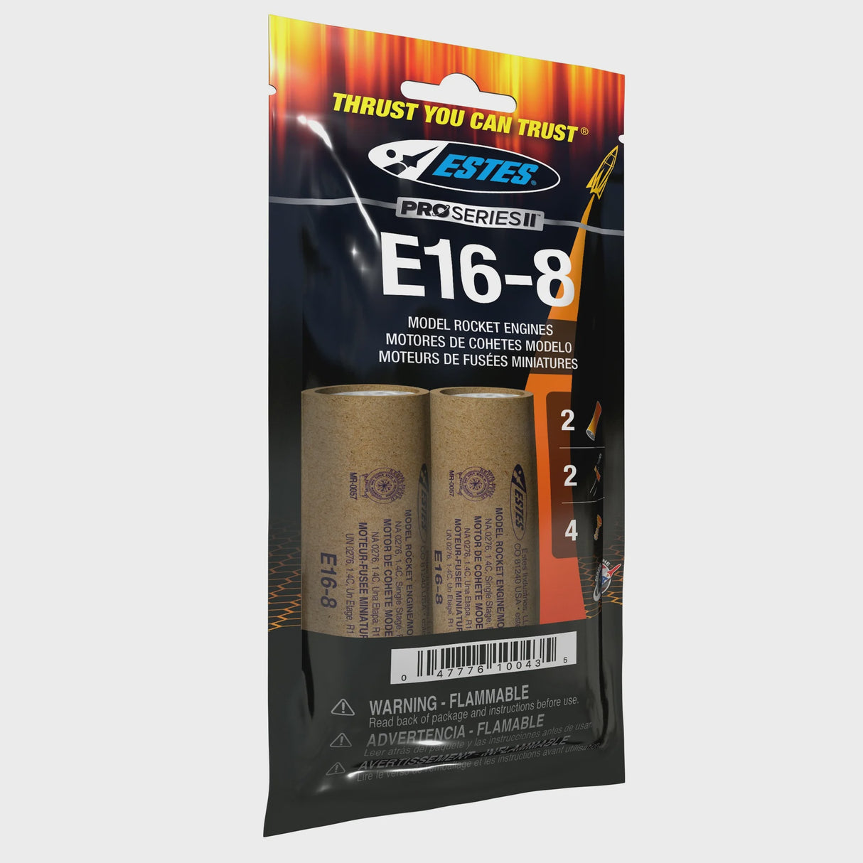 Estes 10043 E16-8 29mm Model Rocket Engines PSII (2)
