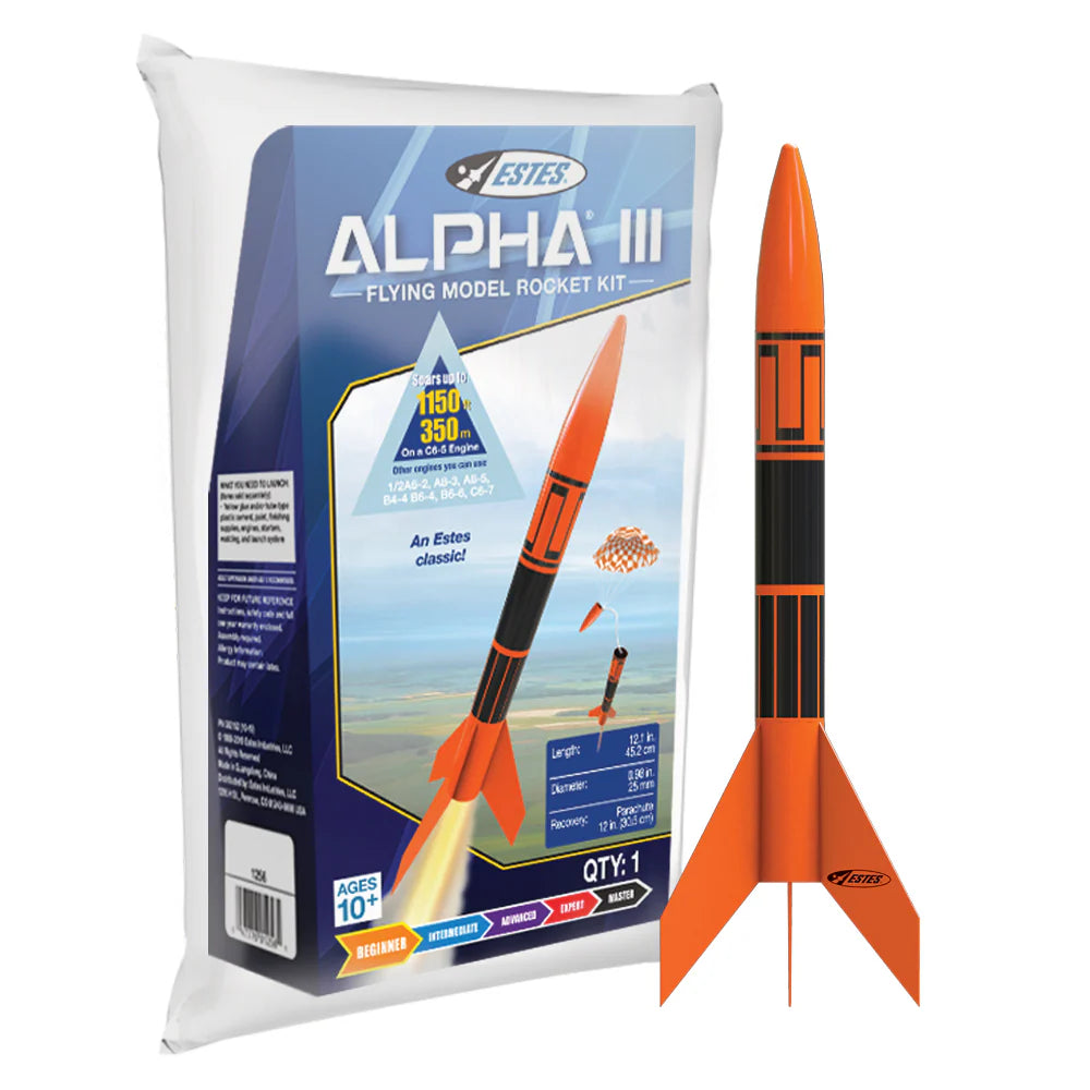 Estes 1256 Alpha III E2X Easy-to-Assemble Model Rocket Kit