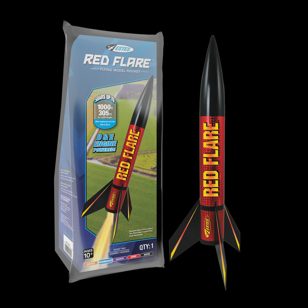 Estes 1954 Red Flare Model Rocket Kit - Intermediate