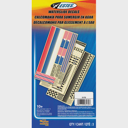 Estes 3170 Waterslide Decal Set - EST3170
