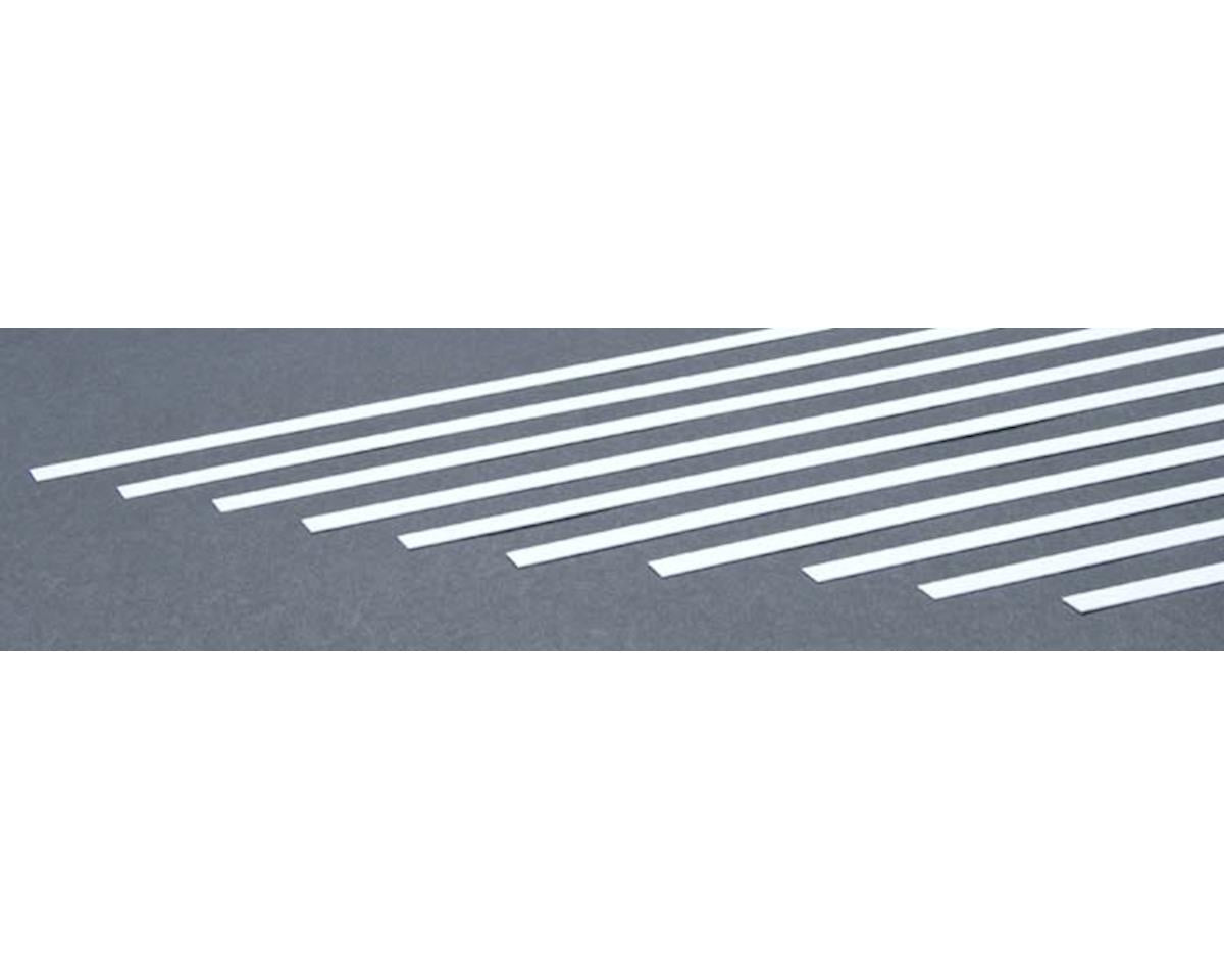 Evergreen Styrene Strip .015" Thick - 14" Long; pkg(10) -- x .250"