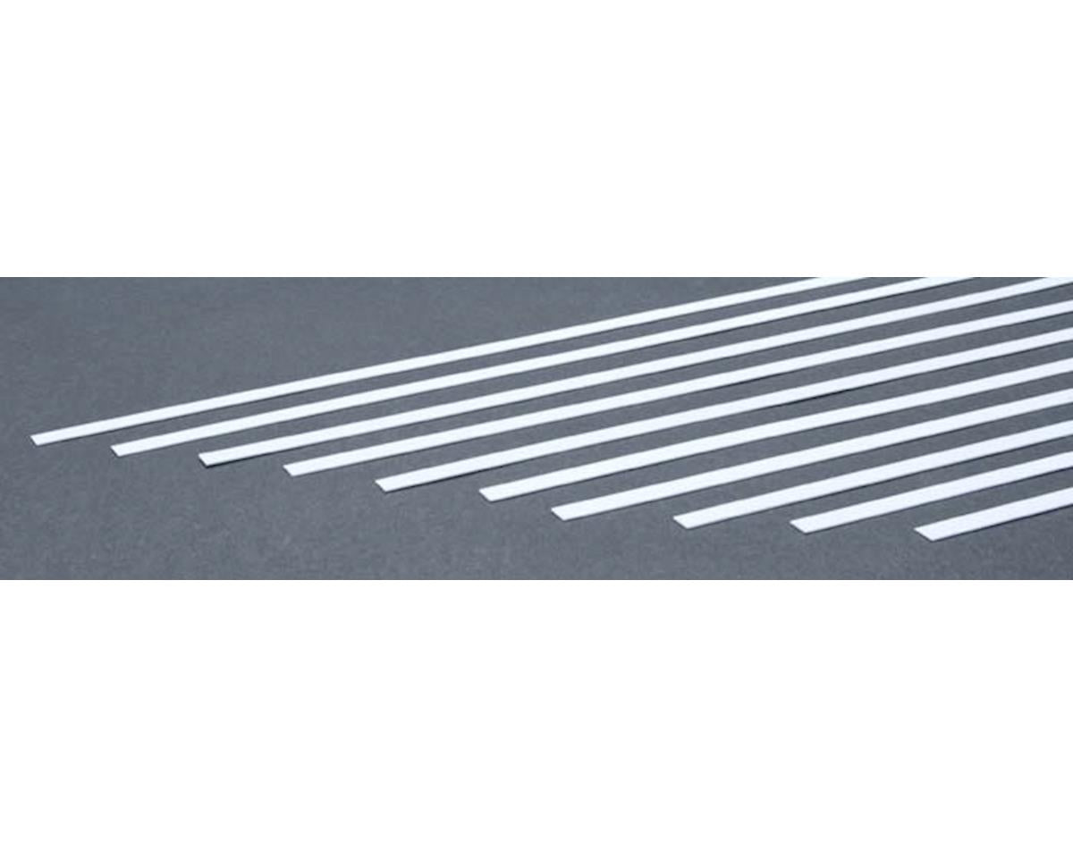 Evergreen Styrene Strip .020" Thick - 14" Long; pkg(10) -- x .250"