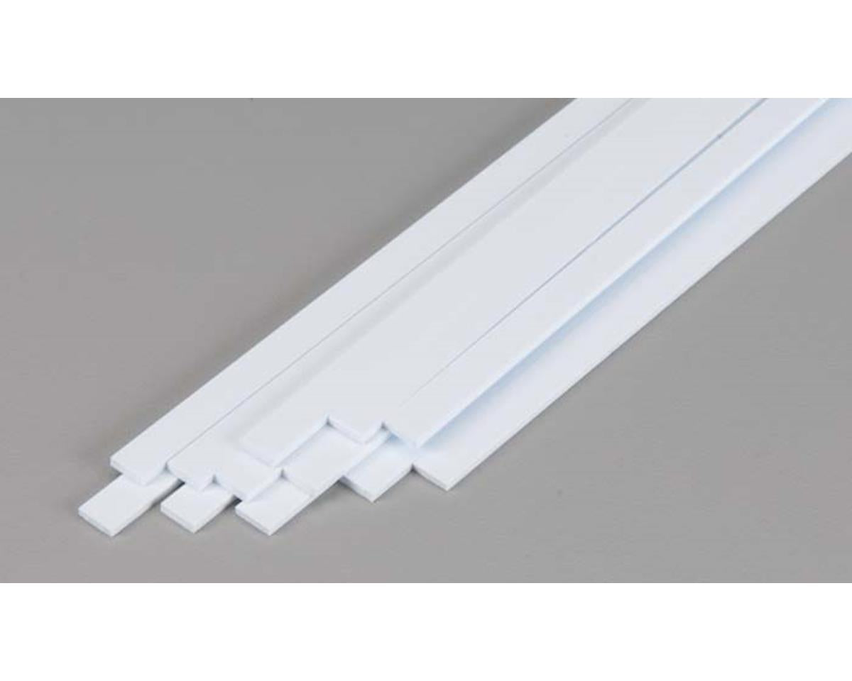 Evergreen Opaque White Styrene Strips .060" Thick, 24" Long -- .250" Wide pkg(12)