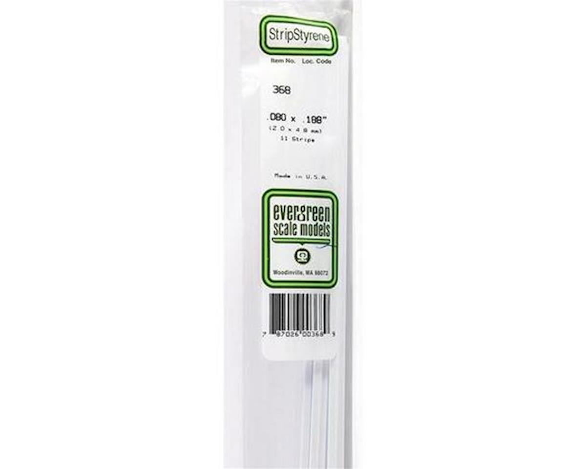 Evergreen Opaque White Styrene Strips .080" Thick, 24" Long -- .188" Wide pkg(11)