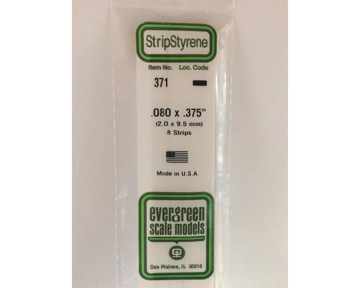 Evergreen Opaque White Styrene Strips .080" Thick, 24" Long -- .375" Wide pkg(8)
