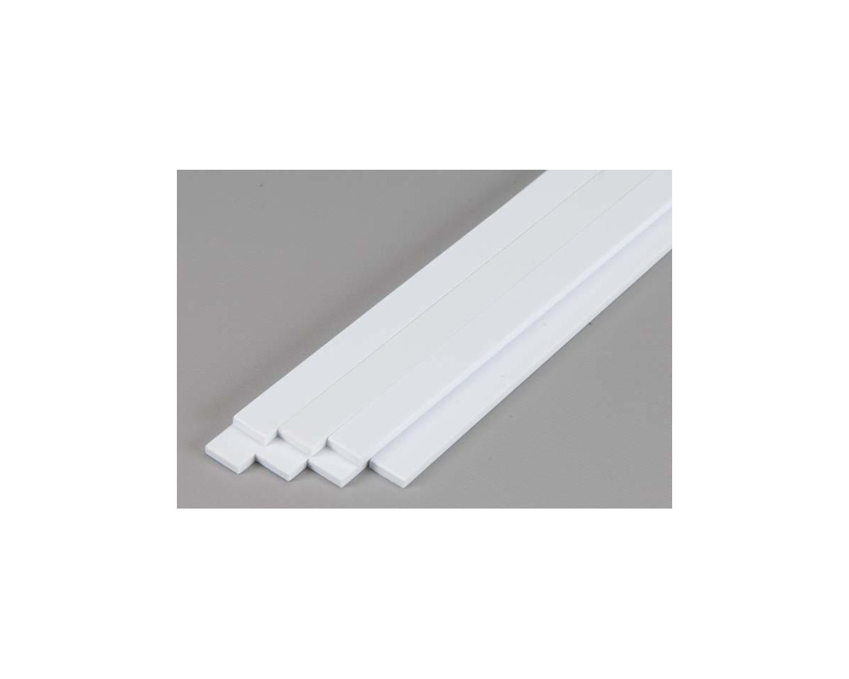 Evergreen Opaque White Styrene Strips .100" Thick, 24" Long -- .375" Wide pkg(7)