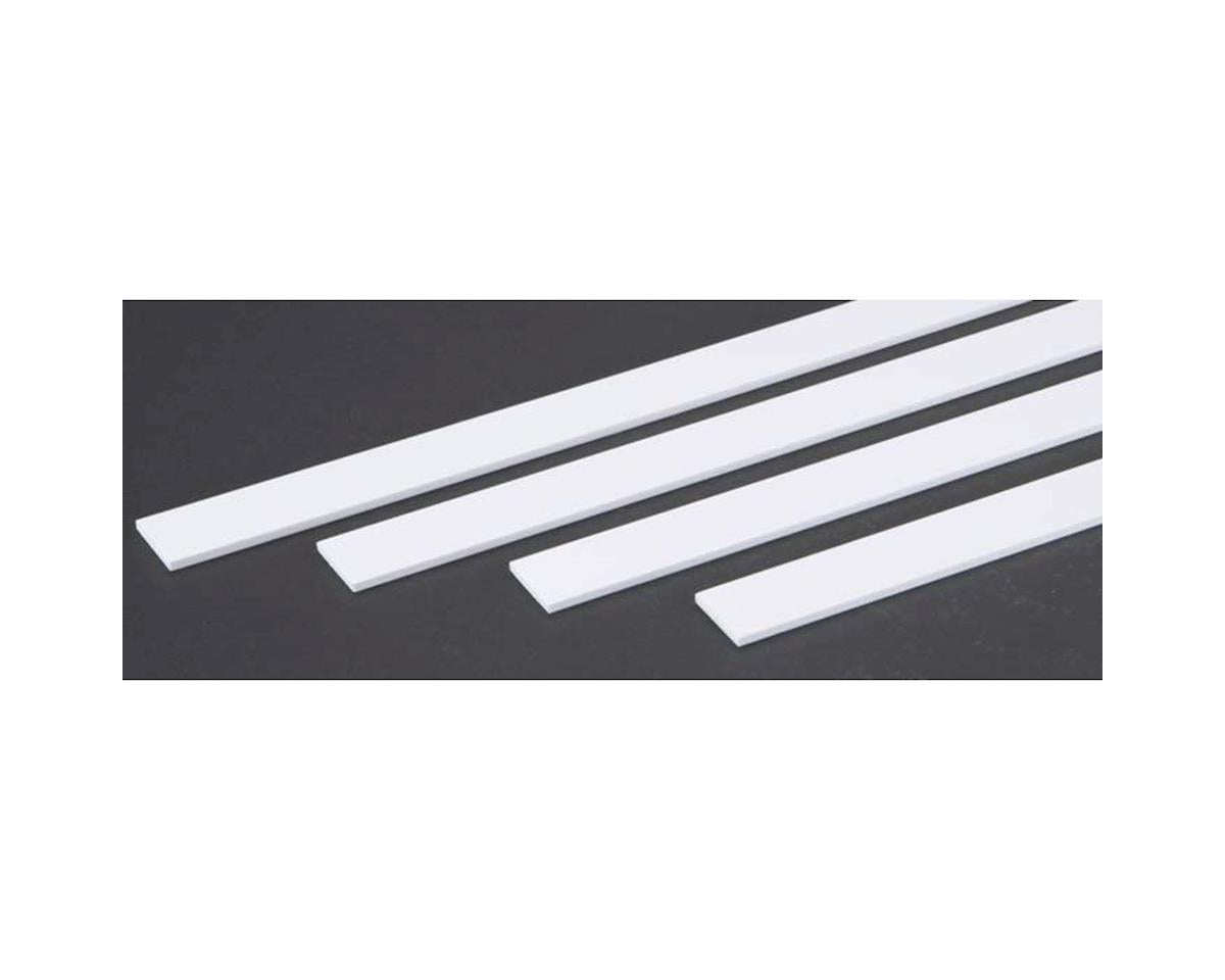 Evergreen Opaque White Styrene Strips .100" Thick, 24" Long -- .750" Wide pkg(4)