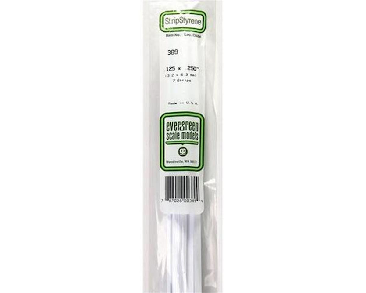 Evergreen Opaque White Styrene Strips .125" Thick, 24" Long -- .250" Wide pkg(7)