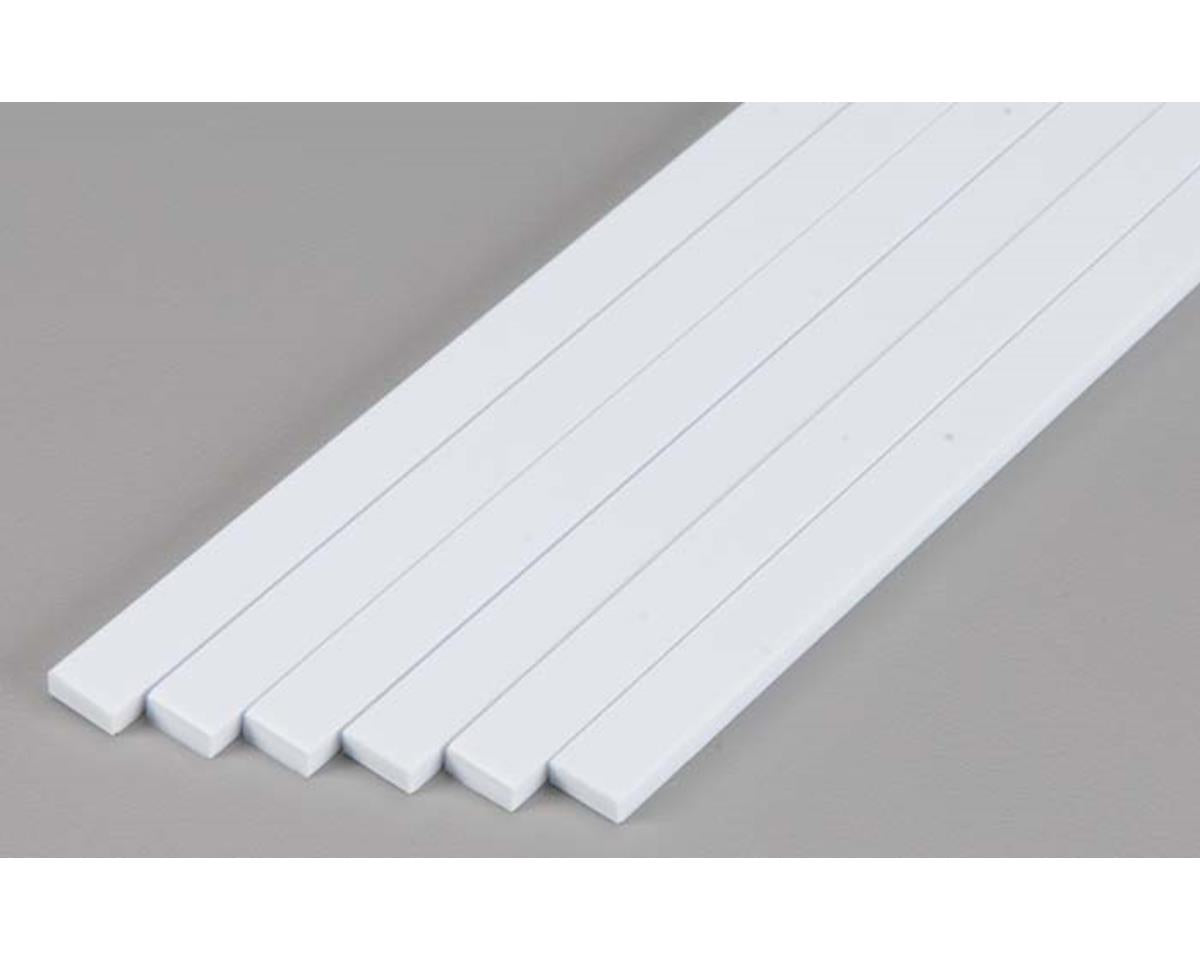 Evergreen Opaque White Styrene Strips .125" Thick, 24" Long -- .312" Wide pkg(6)