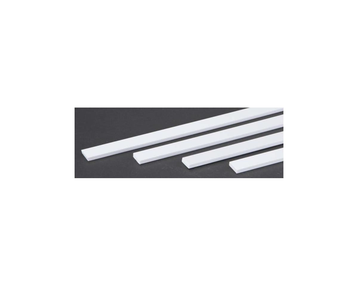 Evergreen Opaque White Styrene Strips .125" Thick, 24" Long -- .500" Wide pkg(4)