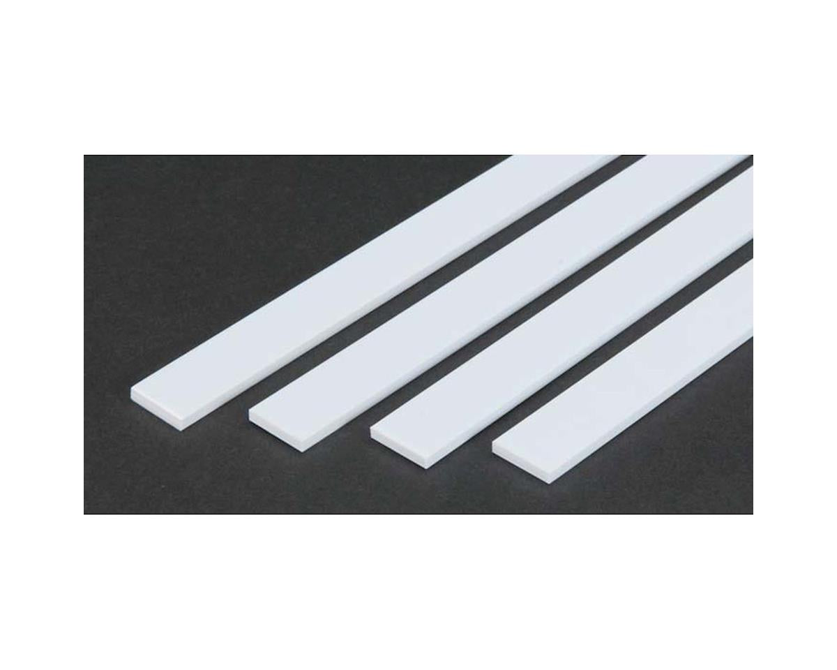 Evergreen Opaque White Styrene Strips .125" Thick, 24" Long -- .625" Wide pkg(4)