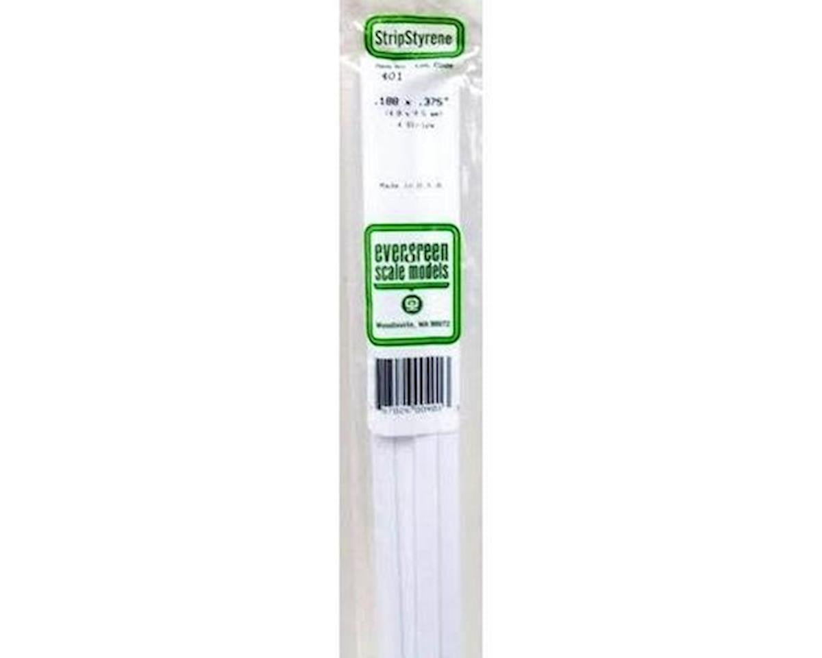 Evergreen Opaque White Styrene Strips .188" Thick, 24" Long -- .375" Wide pkg(4)