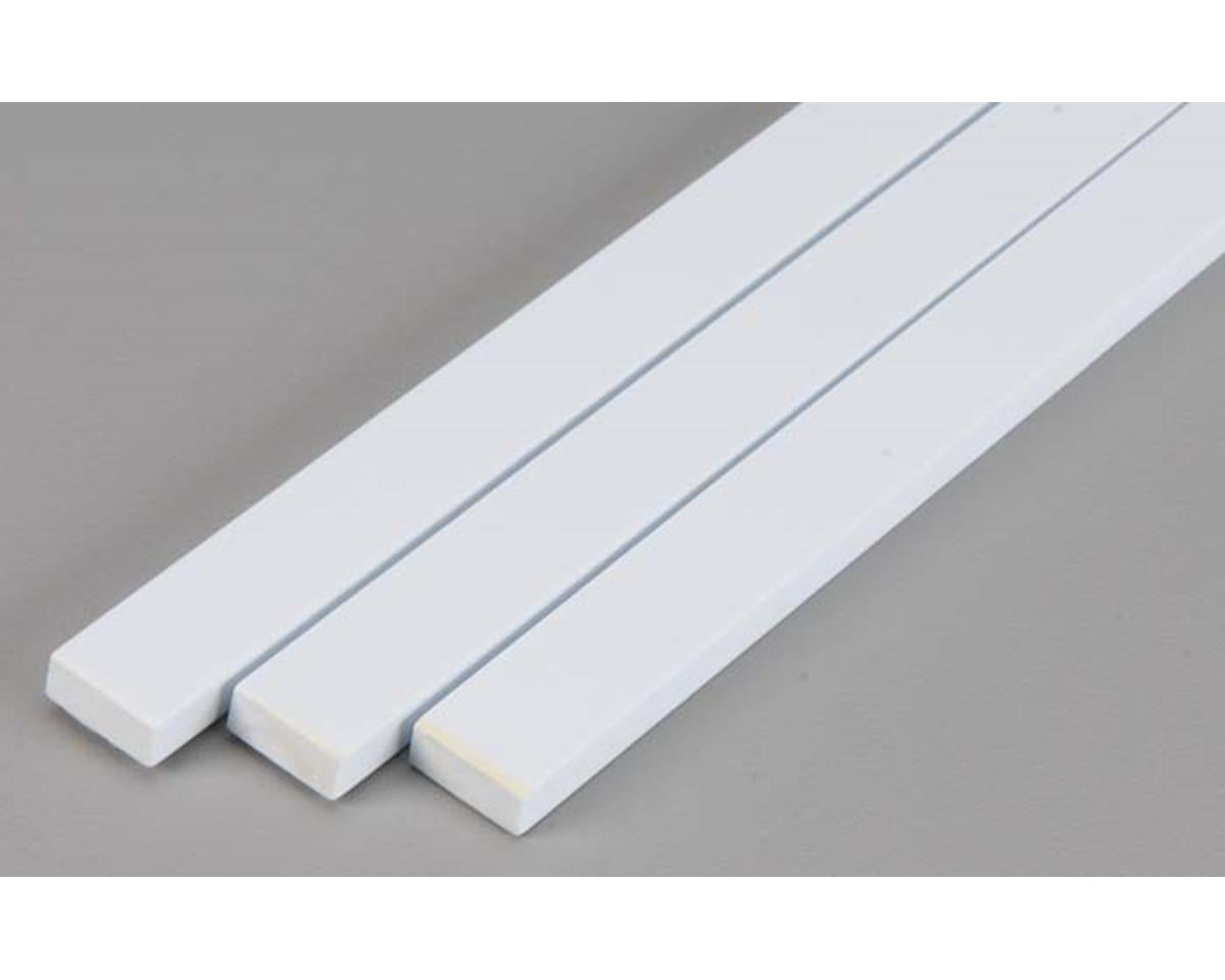 Evergreen Opaque White Styrene Strips .188" Thick, 24" Long -- .500" Wide pkg(3)
