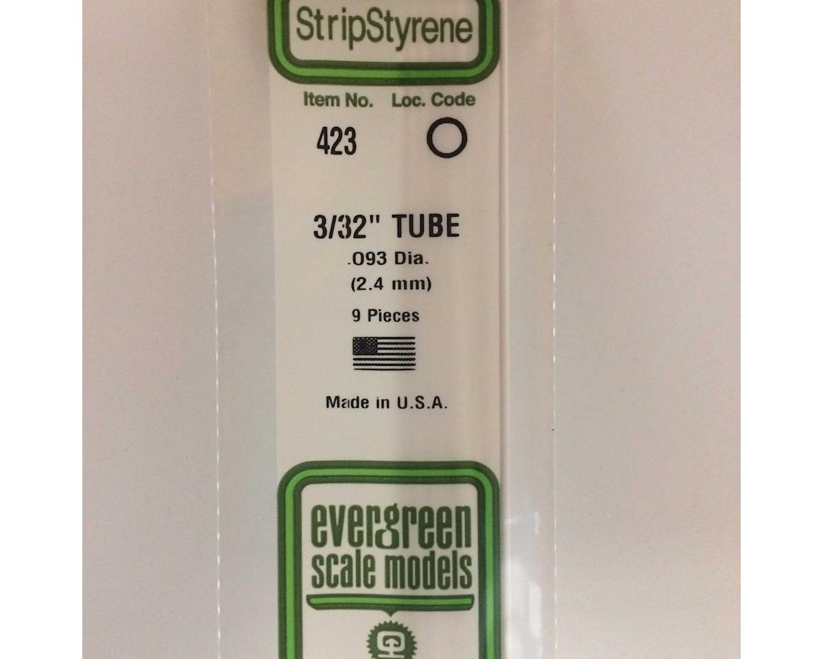 Evergreen Opaque White Styrene Tubes - 24" 61cm Long -- 3/32" .23cm Diameter pkg(9)