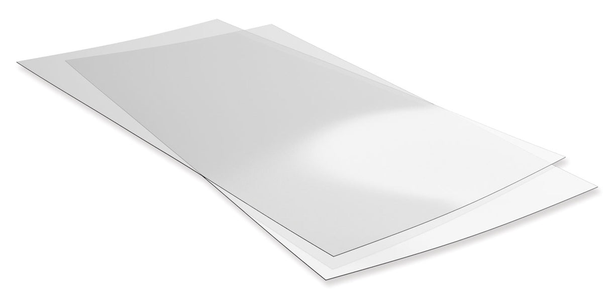 Evergreen Styrene Sheet Clear - 6 x 12" 15.2 x 30.5cm -- .015" .04cm pkg(2)