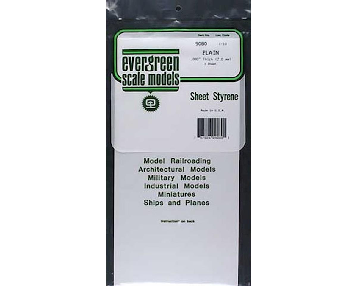 Evergreen Styrene Sheet Plain - 6 x 12" 15.2 x 30.5cm -- .080" .20cm