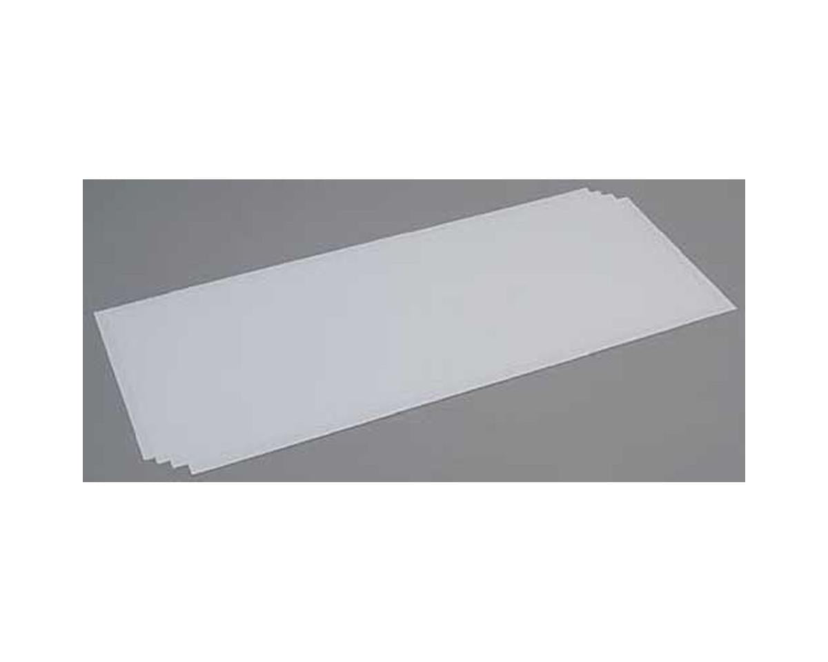 Evergreen Styrene Sheet - White - 8 x 21" 20.3 x 53.3cm -- .030" .08cm pkg(4)