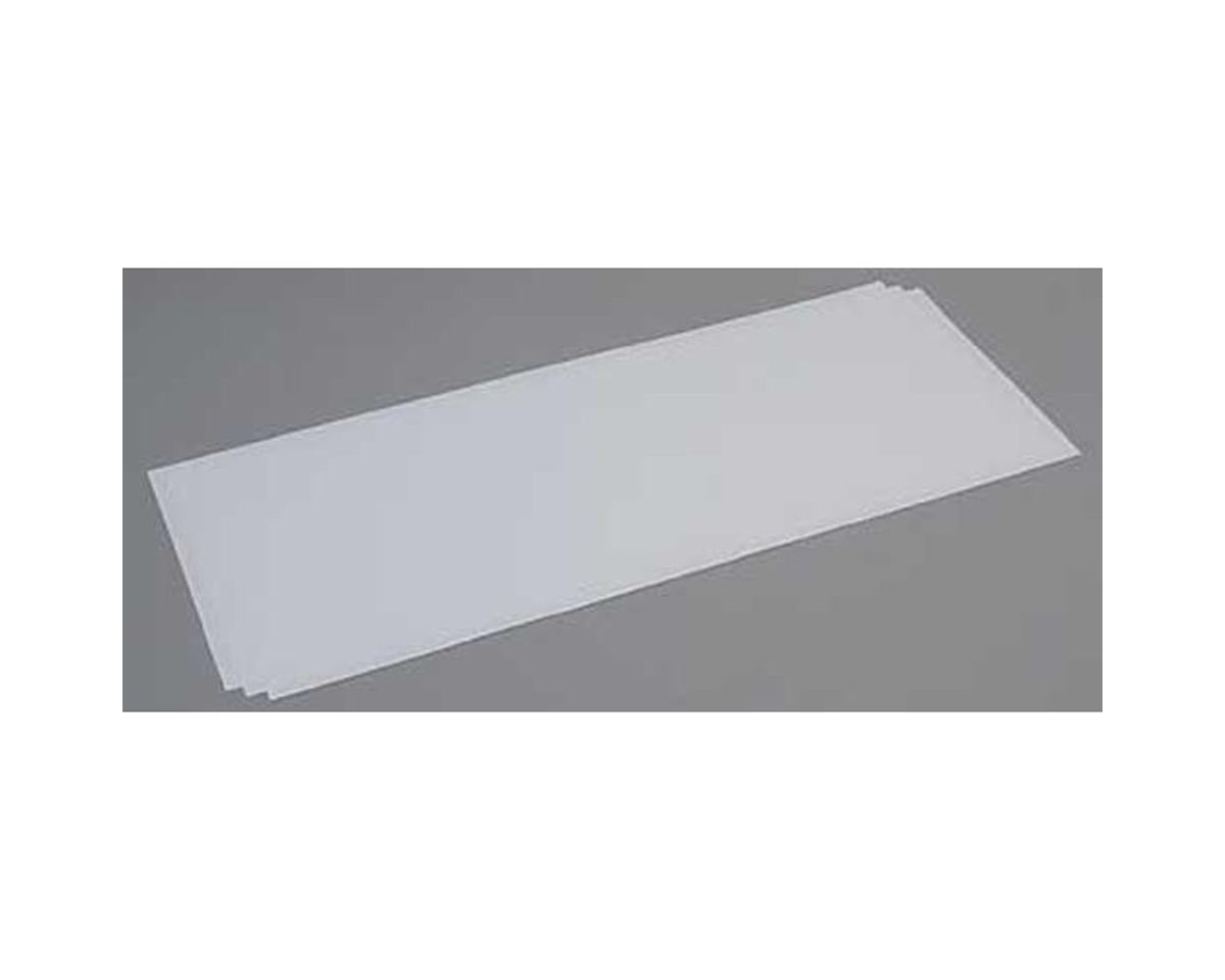 Evergreen Styrene Sheet - White - 8 x 21" 20.3 x 53.3cm -- .040" .10cm pkg(3)