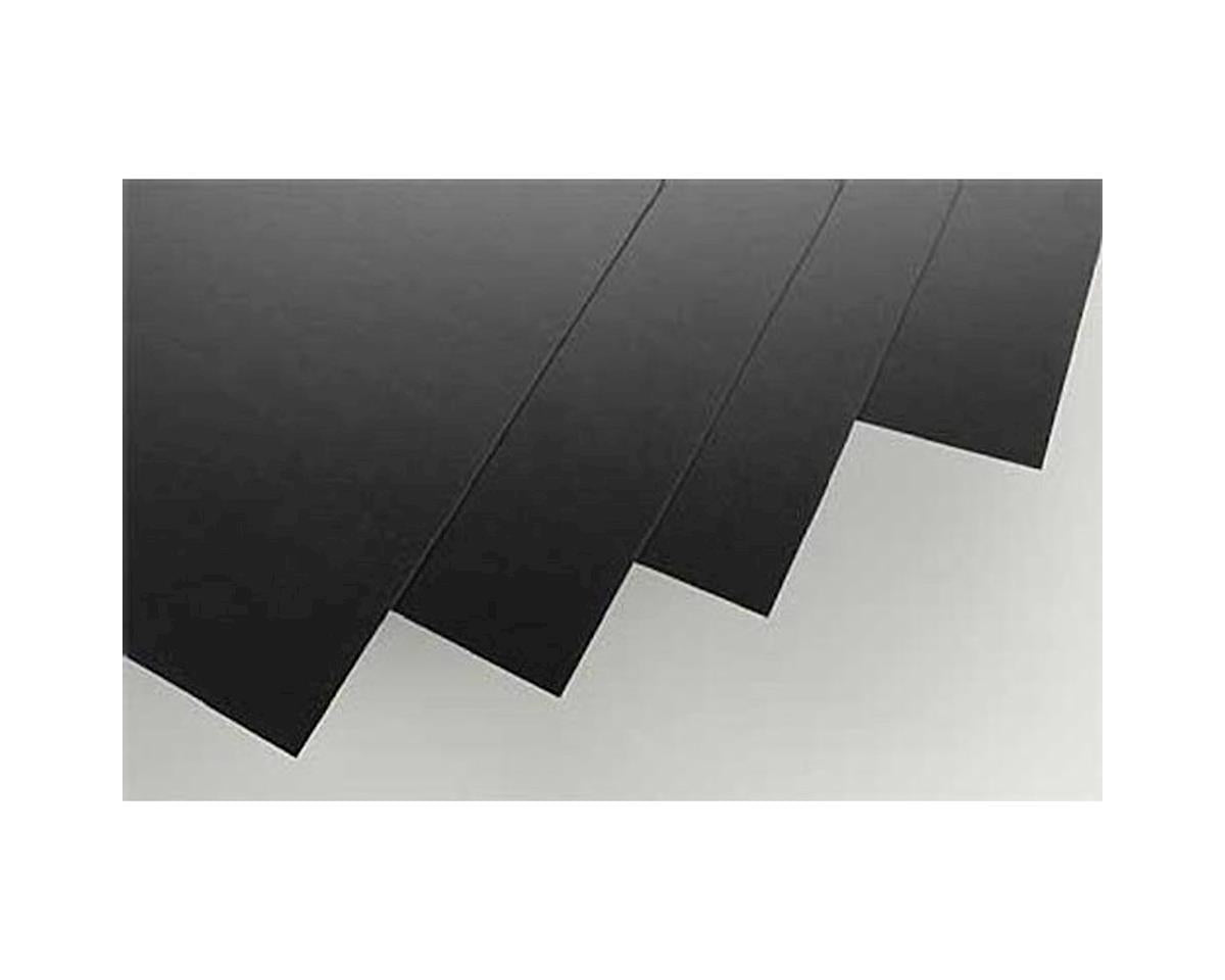 Evergreen Styrene Sheet - Black - 8 x 21" 20.3 x 53.3cm -- .030" .08cm pkg(4)