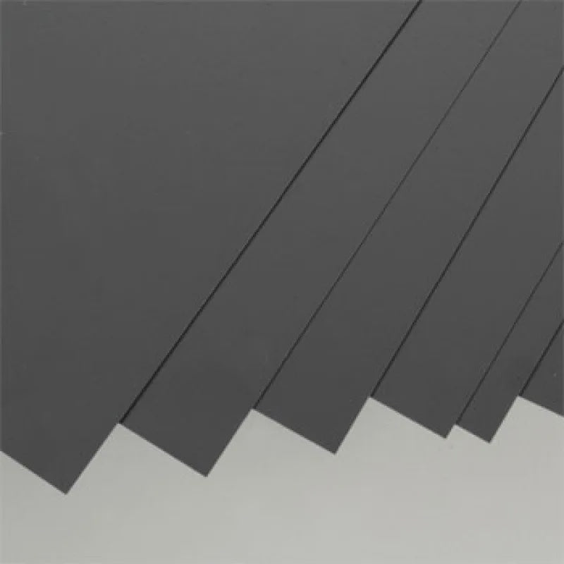 Evergreen Black Styrene Sheets - 6 x 12" 15.2 x 30.5cm -- .010" .03cm Thick pkg(4)
